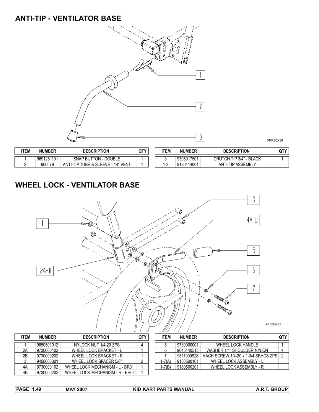 Sunrise Medical Stroller manual ANTI-TIP Ventilator Base, Wheel Lock Ventilator Base, Wheel Lock Mechanism L BR01 