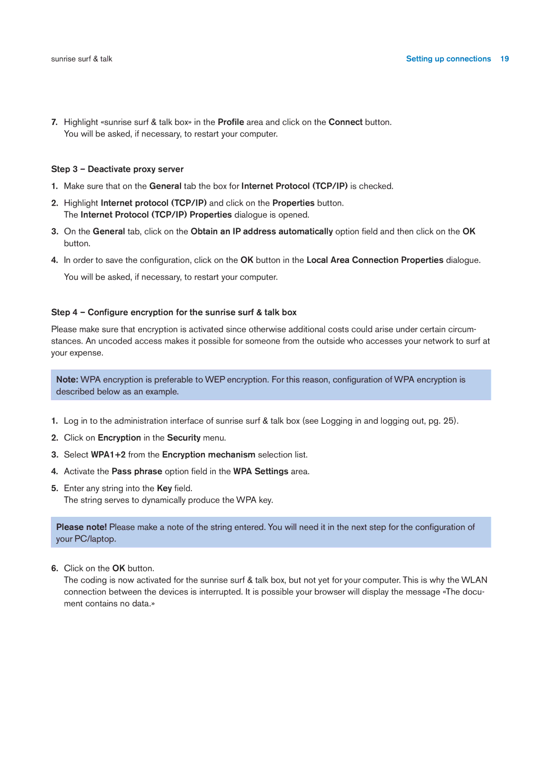 Sunrise Medical User Manual user manual Setting up connections 