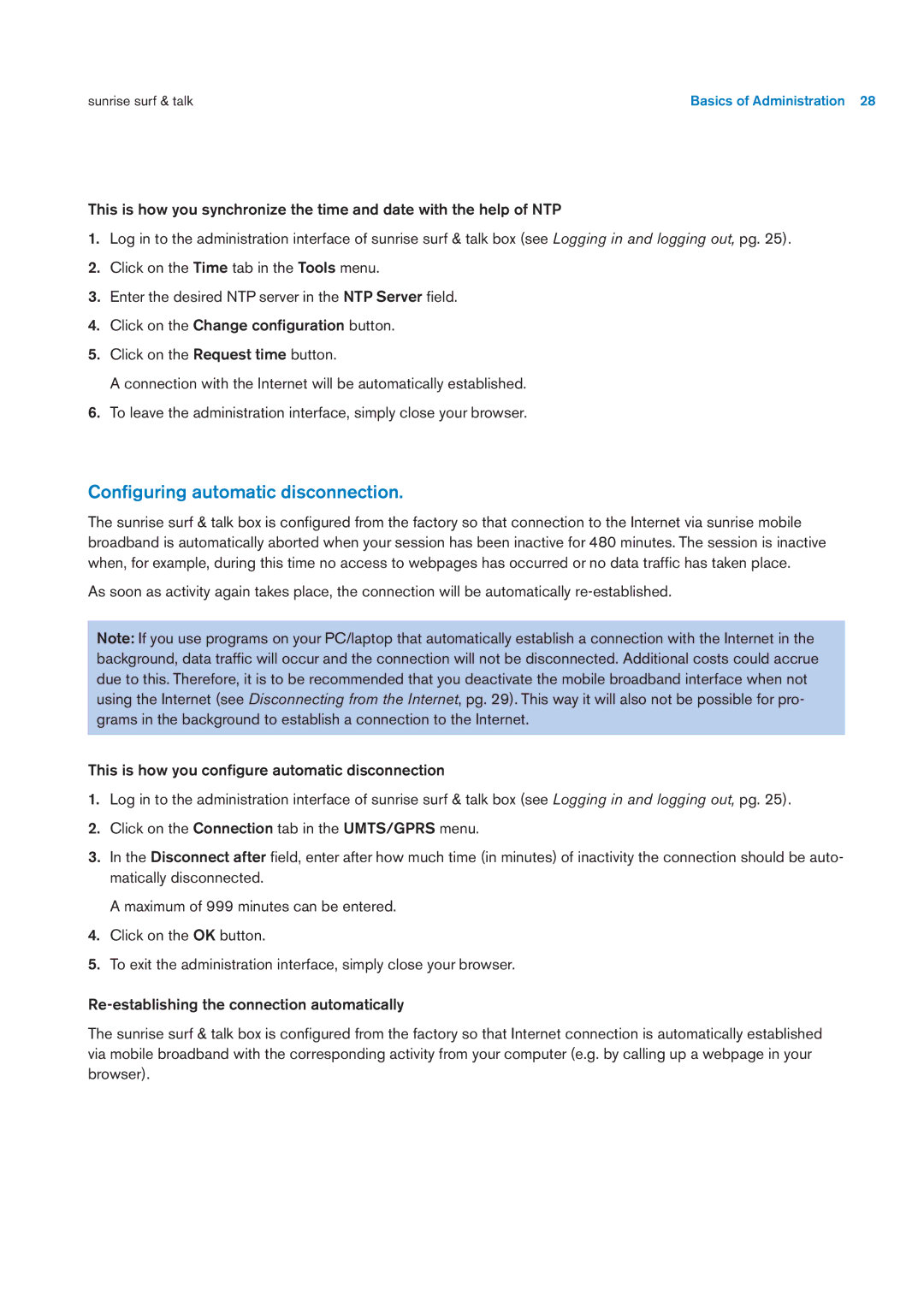 Sunrise Medical User Manual user manual Conﬁguring automatic disconnection 