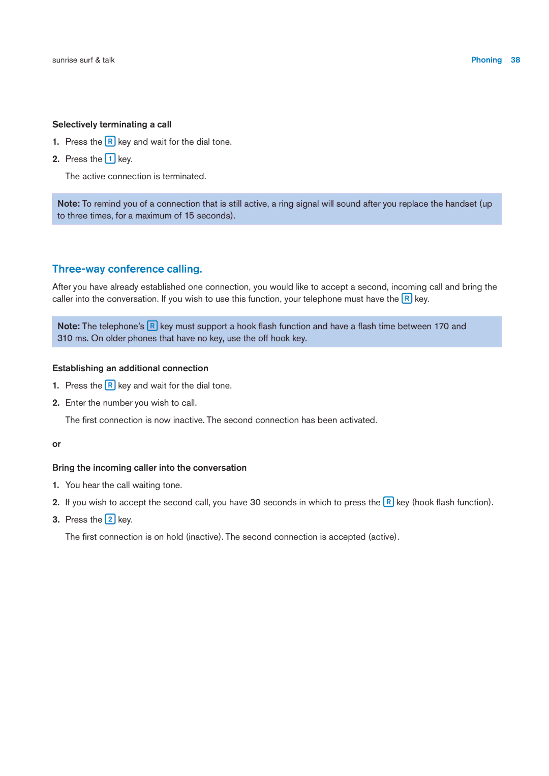 Sunrise Medical User Manual user manual Three-way conference calling 