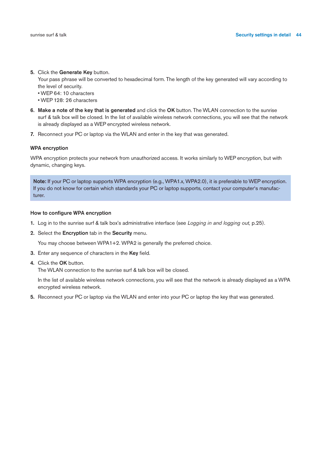 Sunrise Medical User Manual user manual Security settings in detail 