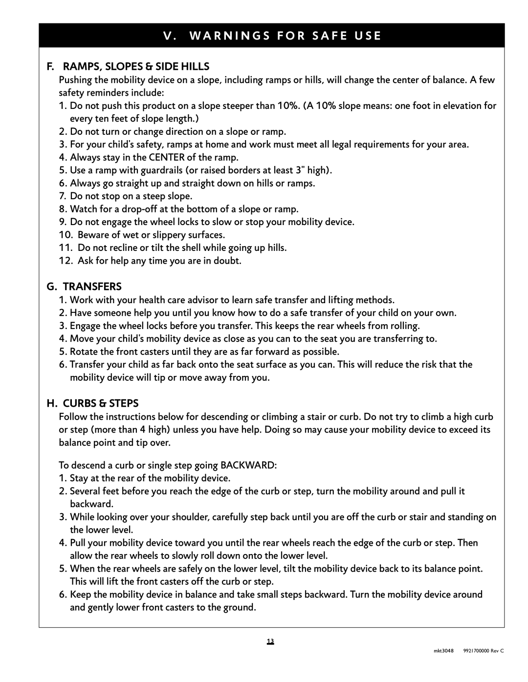 Sunrise Medical Xpress instruction manual RAMPS, Slopes & Side Hills, Transfers, Curbs & Steps 