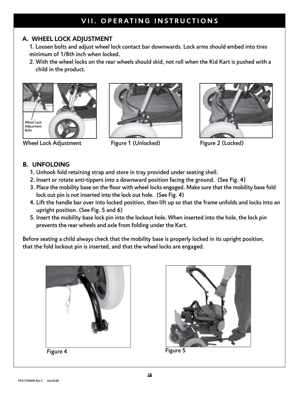 Sunrise Medical Xpress instruction manual I . o p e r at i n g i n s t r u c t i o n s, Wheel Lock Adjustment, Unfolding 