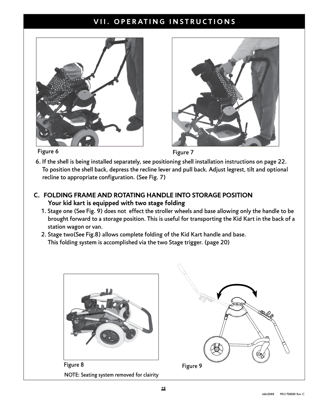 Sunrise Medical Xpress instruction manual Folding Frame and Rotating Handle Into Storage Position 