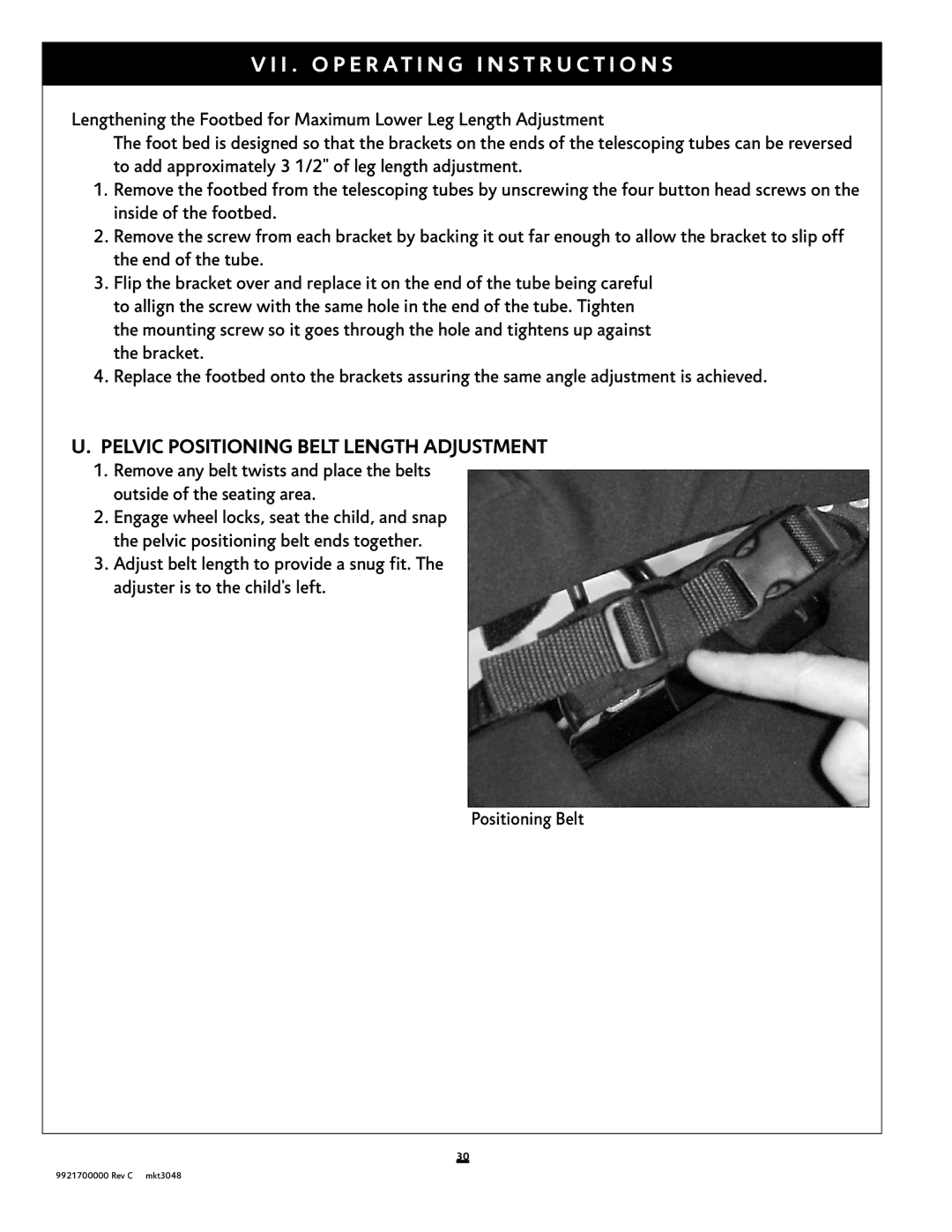 Sunrise Medical Xpress instruction manual Pelvic Positioning Belt Length Adjustment 