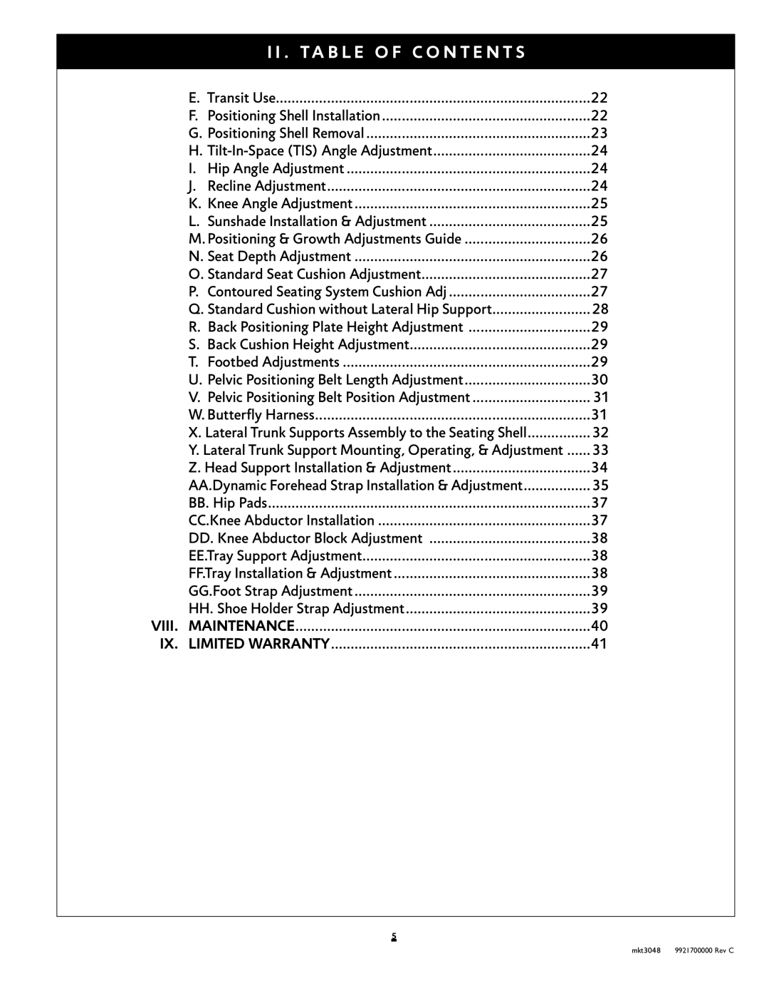 Sunrise Medical Xpress instruction manual VIII. Maintenance IX. Limited Warranty 