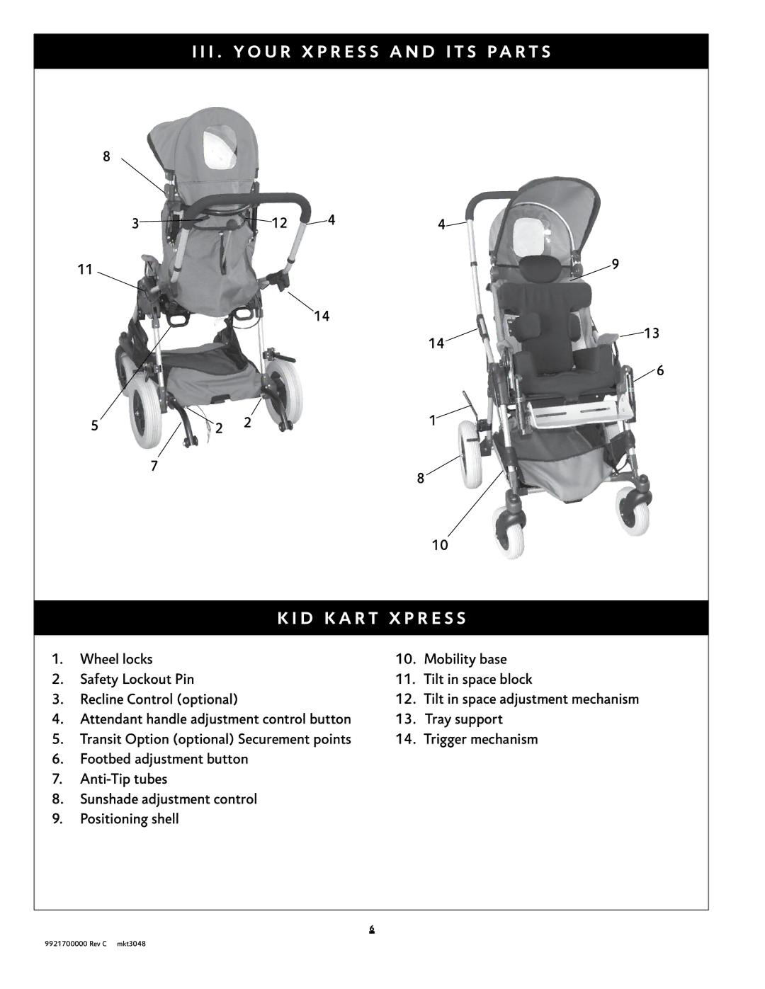 Sunrise Medical Xpress instruction manual Tilt in space adjustment mechanism 