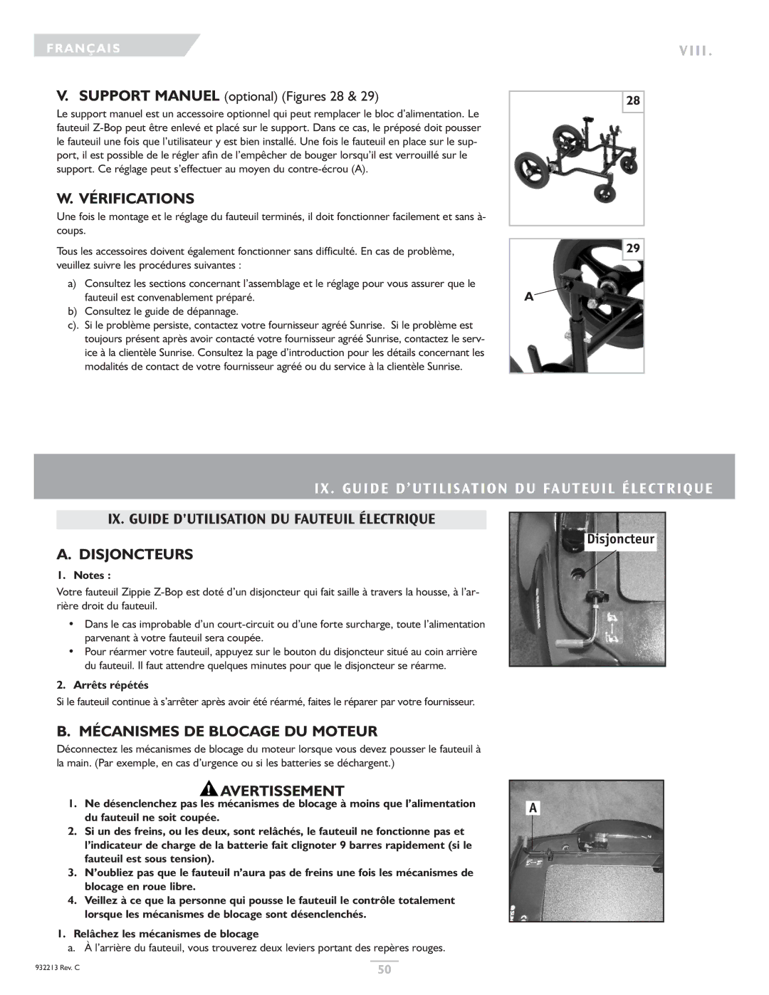 Sunrise Medical Z-Bop IX . Guide D’UTILISATION DU Fauteuil Électrique, IX. Guide Dutilisation DU Fauteuil Électrique 