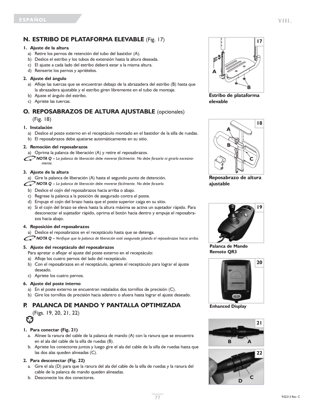 Sunrise Medical Z-Bop Estribo DE Plataforma Elevable Fig, Palanca DE Mando Y Pantalla Optimizada, Figs , 20, 21 