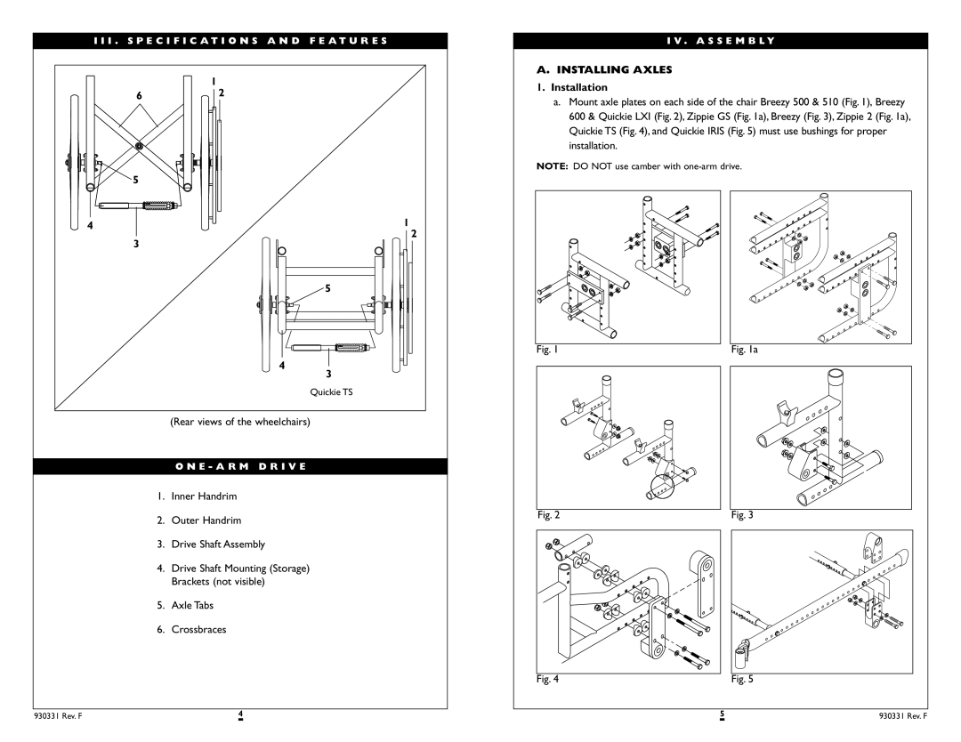 Sunrise Medical Quickie IRIS Rear views of the wheelchairs, Inner Handrim Outer Handrim Drive Shaft Assembly, Installation 