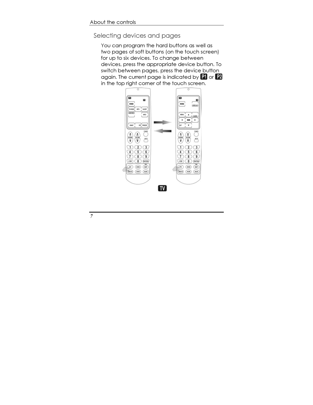 Sunwave Tech SRC-1600 manual Selecting devices and pages 