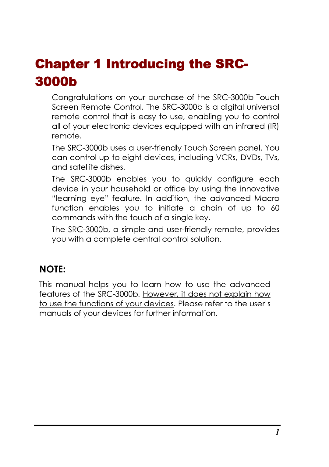 Sunwave Tech SRC-3000b manual Introducing the SRC- 3000b 