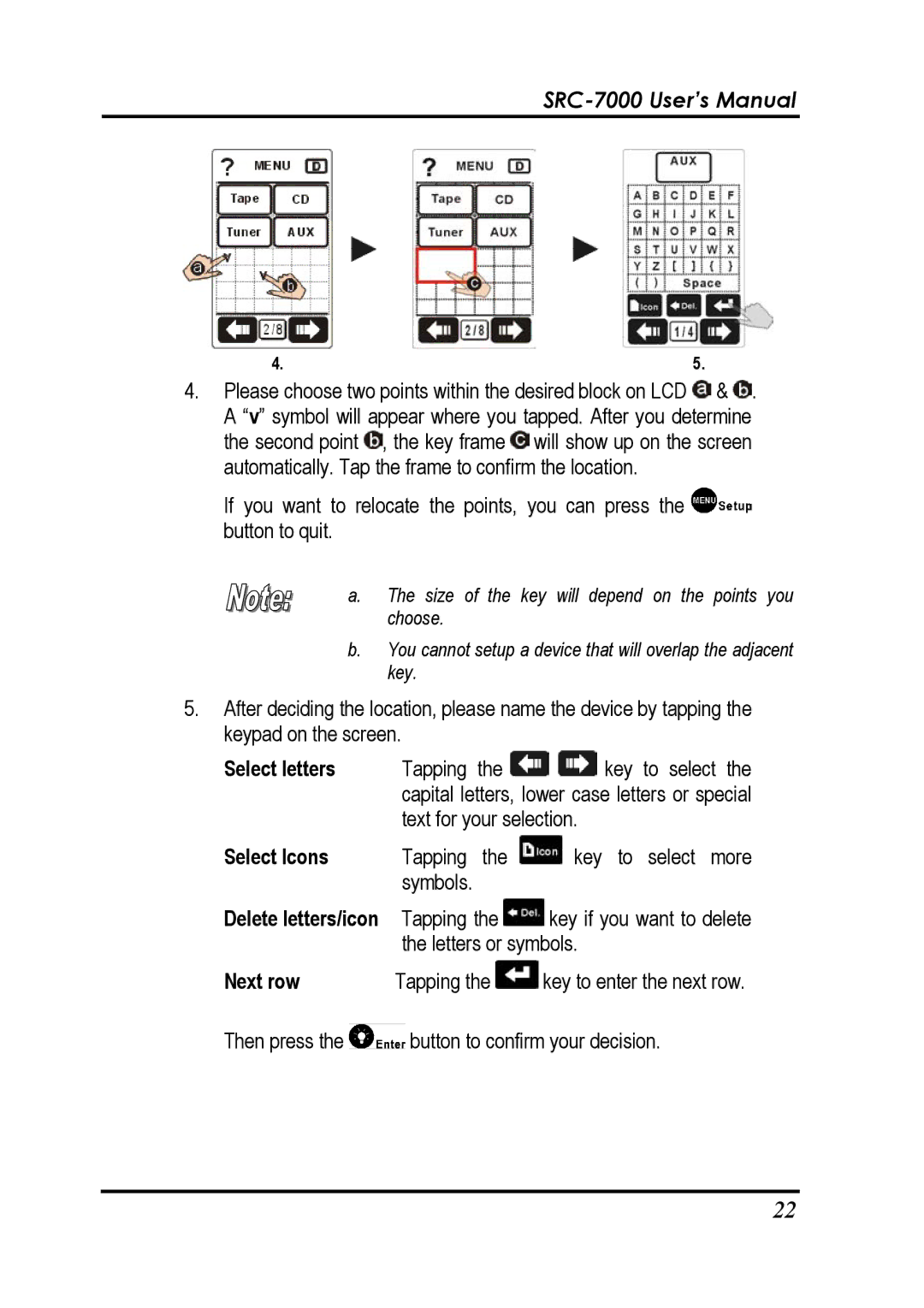 Sunwave Tech SRC-7000 manual Next row 