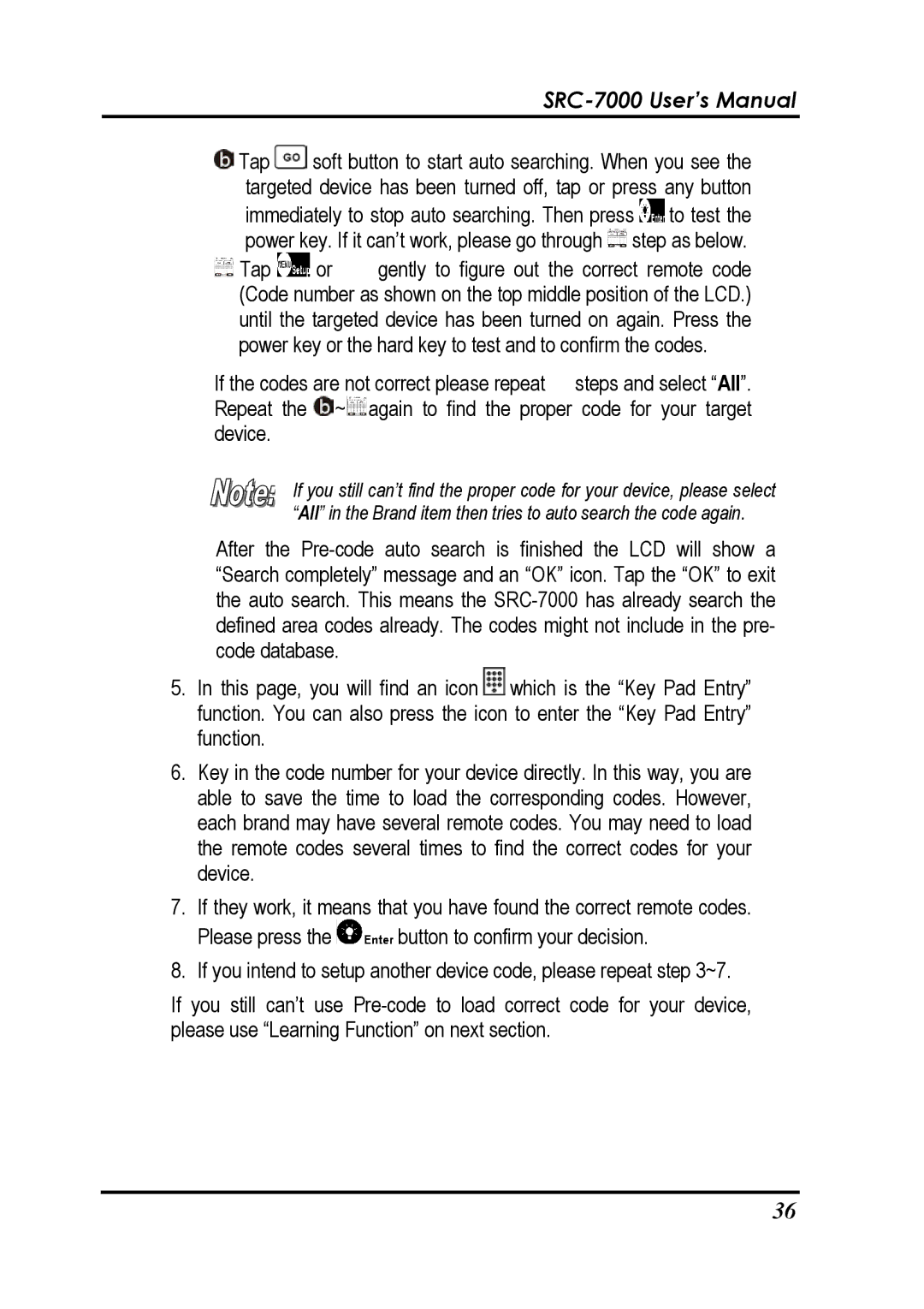 Sunwave Tech manual SRC-7000 User’s Manual 