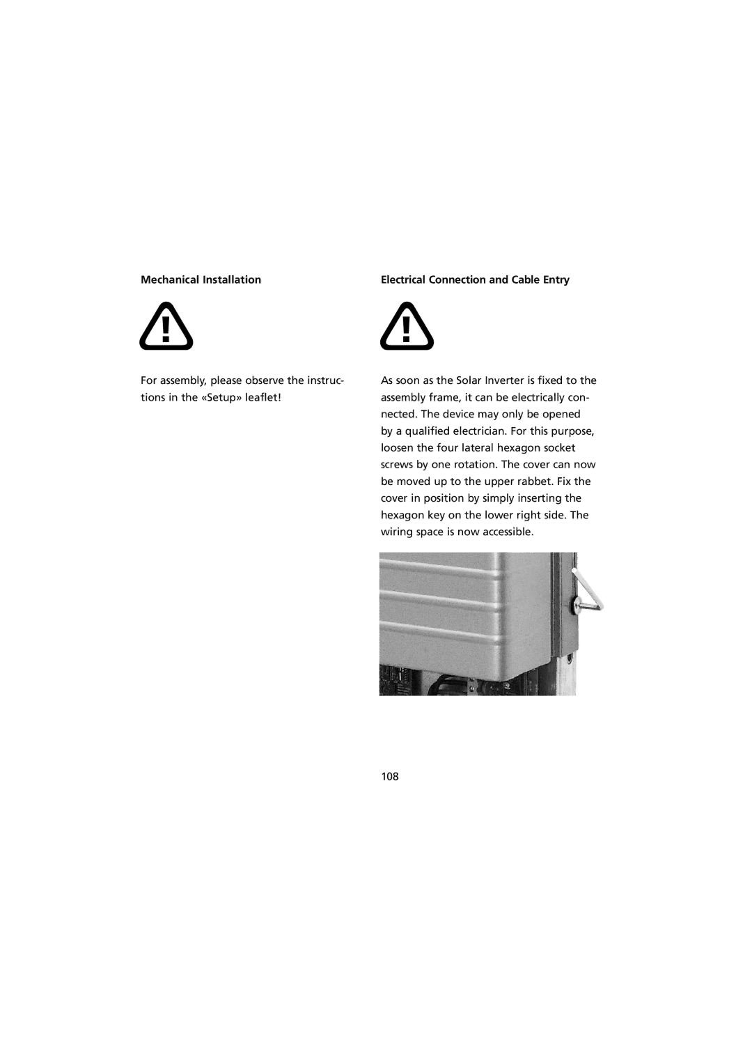 Sunway NT 10000 user manual Mechanical Installation 