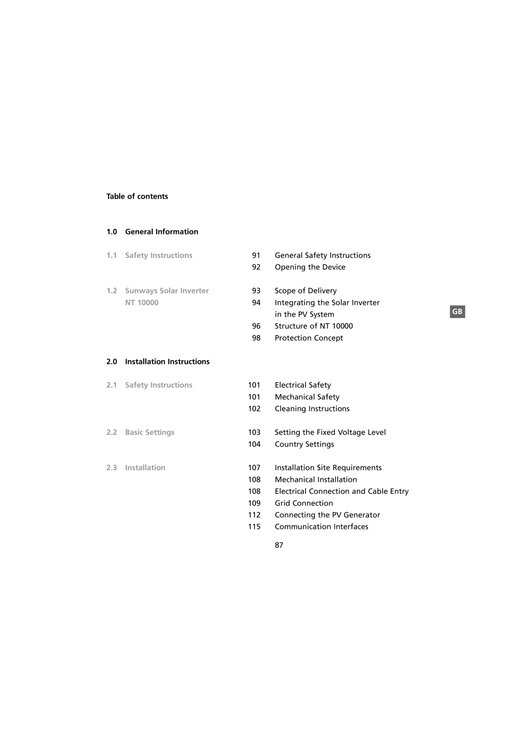 Sunway NT 10000 user manual Safety Instructions, Sunways Solar Inverter, Basic Settings, Installation 