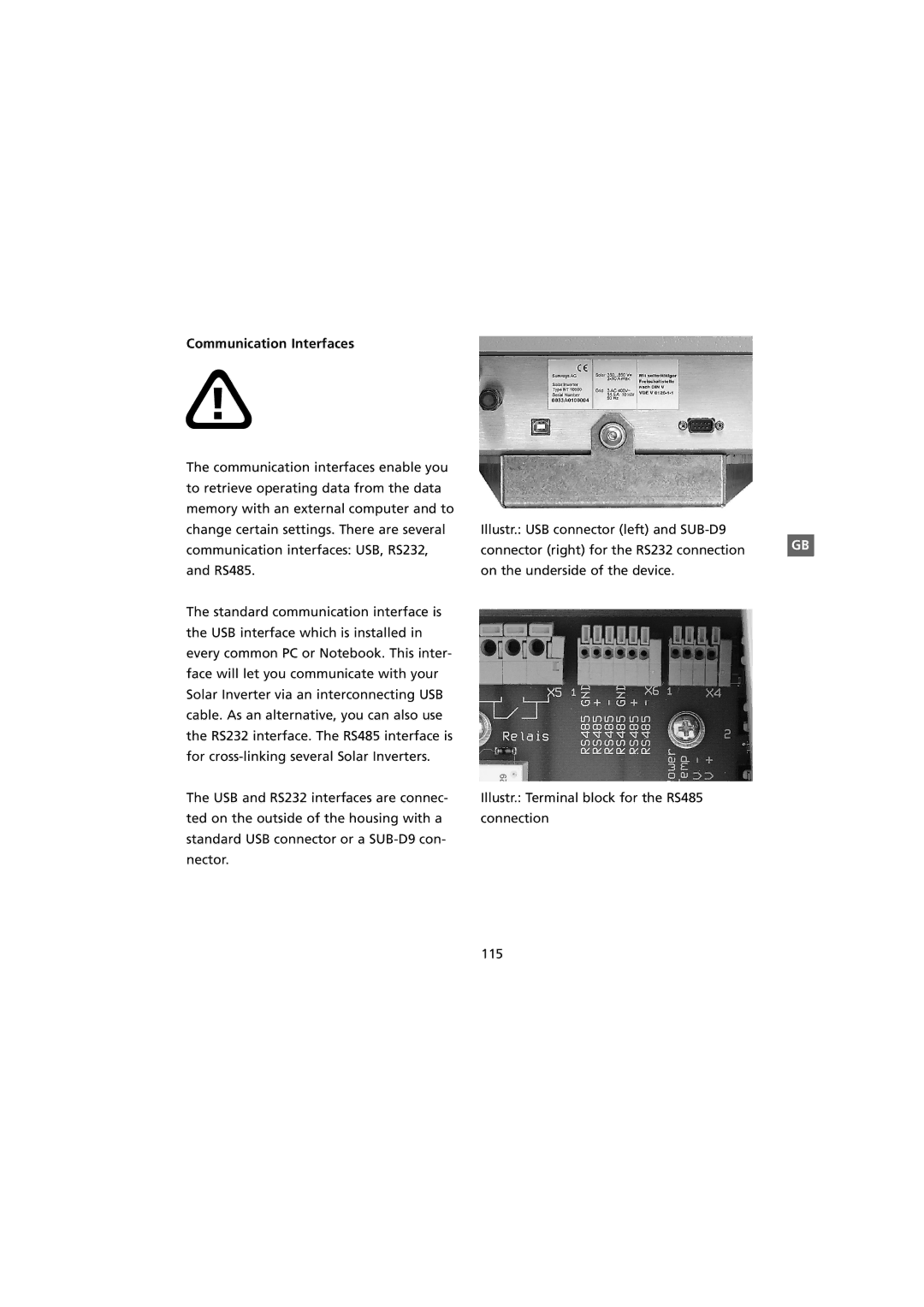 Sunway NT 10000 user manual Communication Interfaces 