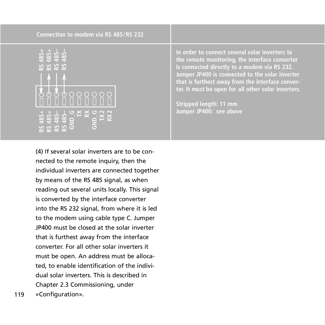 Sunway NT 2600, NT 6000, NT 4000 user manual Connection to modem via RS 485/RS 