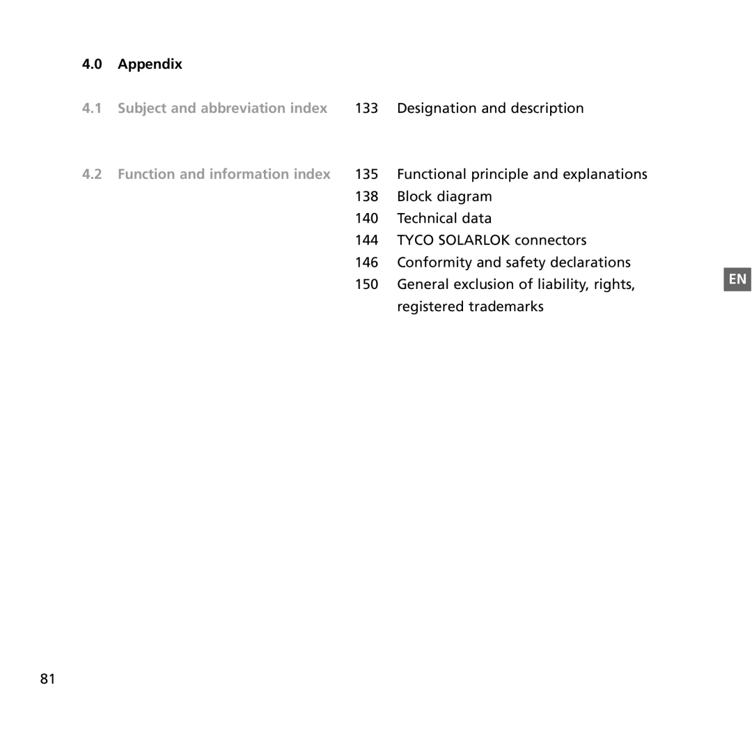 Sunway NT 4000, NT 6000, NT 2600 user manual Appendix 