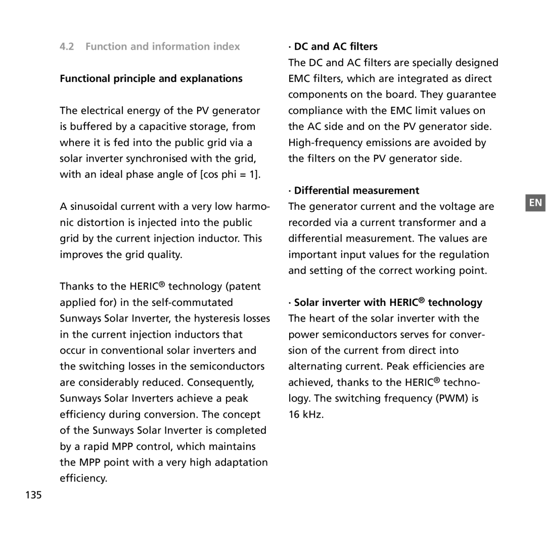 Sunway NT 4000, NT 6000, NT 2600 Functional principle and explanations, · DC and AC filters, · Differential measurement 