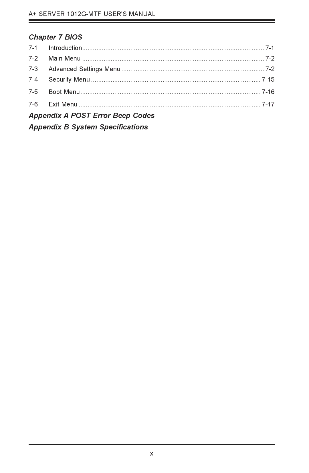 SUPER MICRO Computer 1012G-MTF user manual Bios 