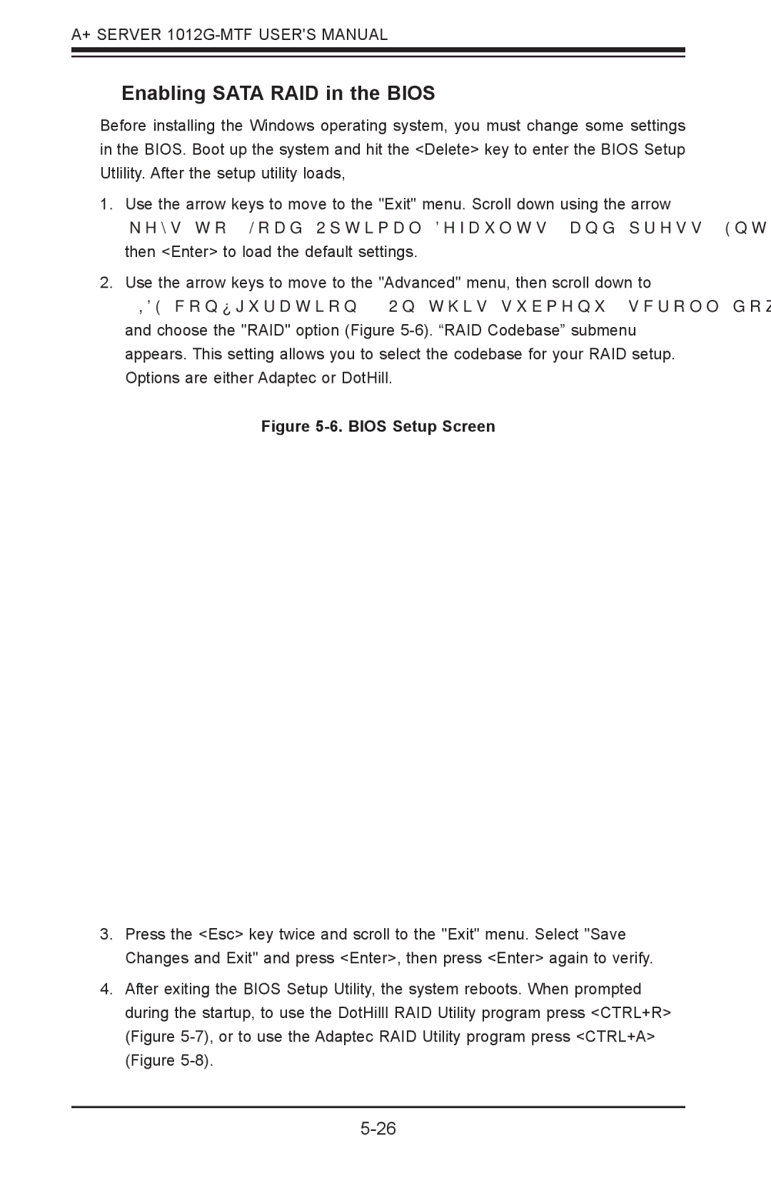 SUPER MICRO Computer 1012G-MTF user manual Enabling Sata RAID in the Bios, Bios Setup Screen 