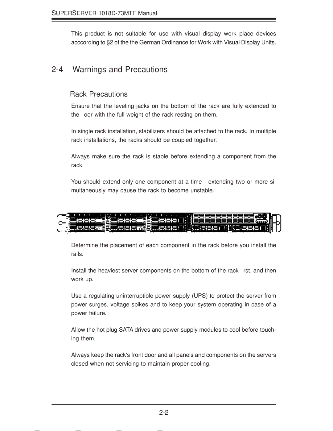 SUPER MICRO Computer user manual Superserver 1018D-73MTF Manual 