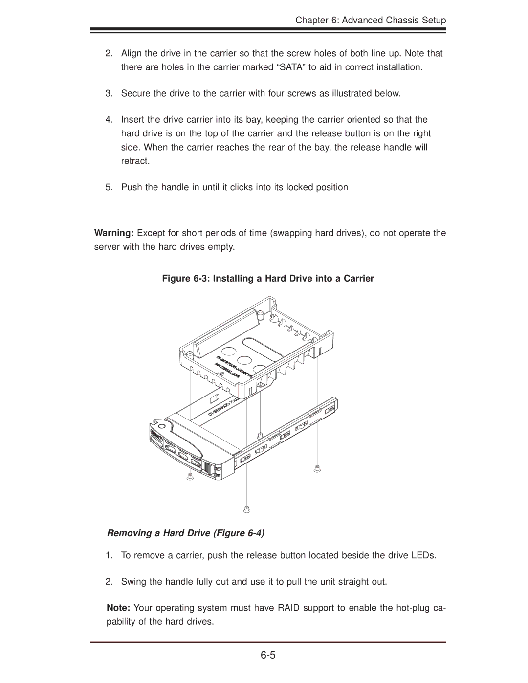 SUPER MICRO Computer 1018D-73MTF user manual Removing a Hard Drive Figure 