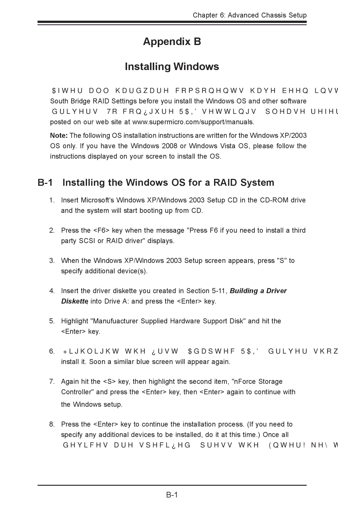 SUPER MICRO Computer 1022G-URF user manual Appendix B Installing Windows, Installing the Windows OS for a RAID System 