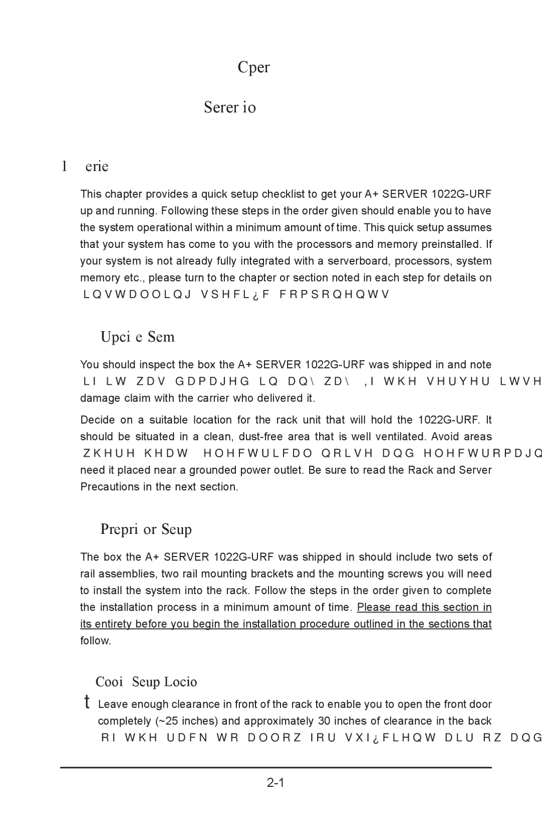 SUPER MICRO Computer 1022G-URF user manual Unpacking the System, Preparing for Setup, Choosing a Setup Location 