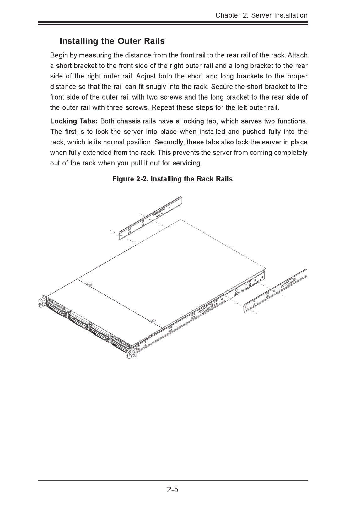 SUPER MICRO Computer 1022G-URF user manual Installing the Outer Rails, Installing the Rack Rails 