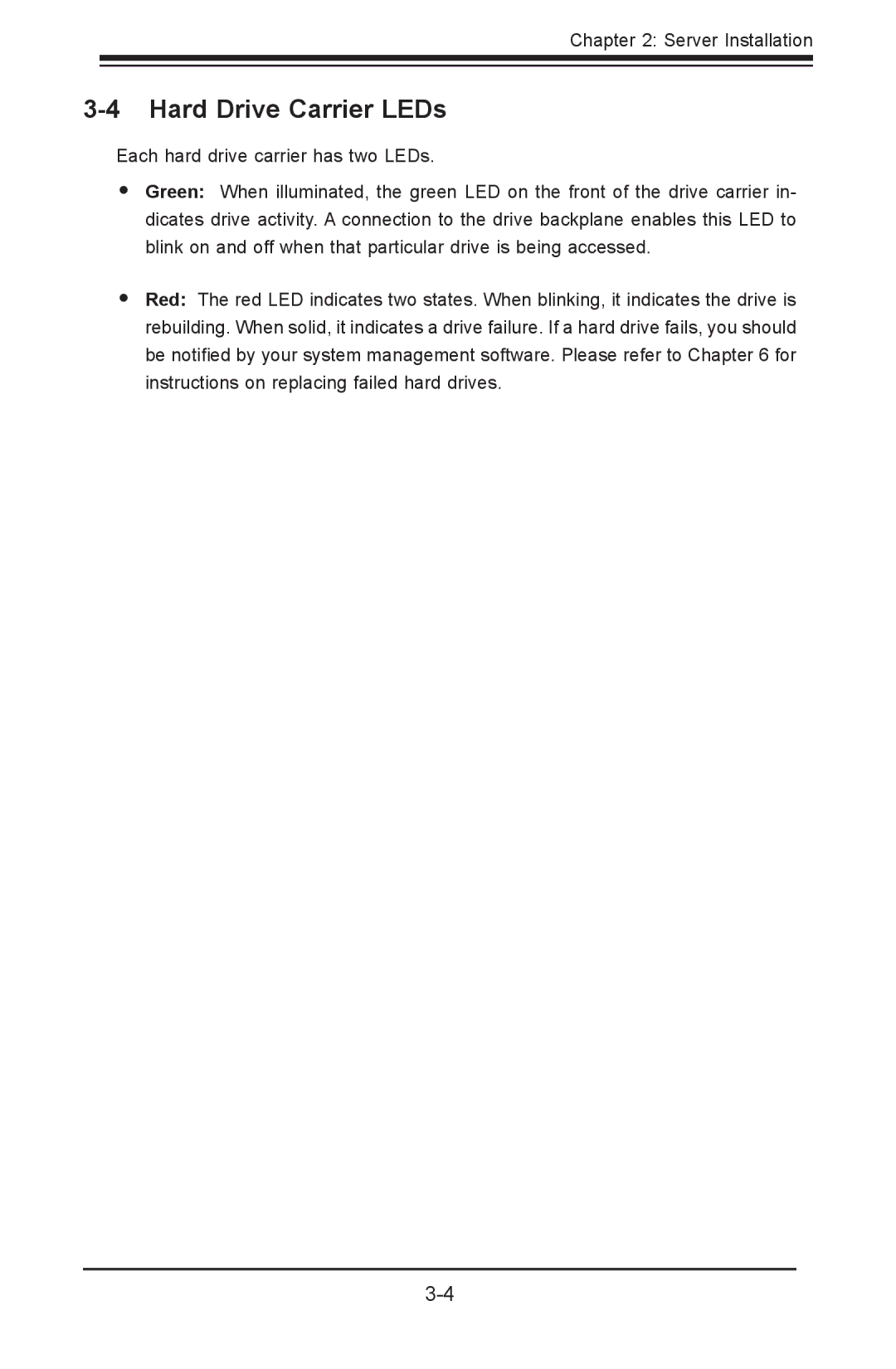 SUPER MICRO Computer 1022G-URF user manual Hard Drive Carrier LEDs 