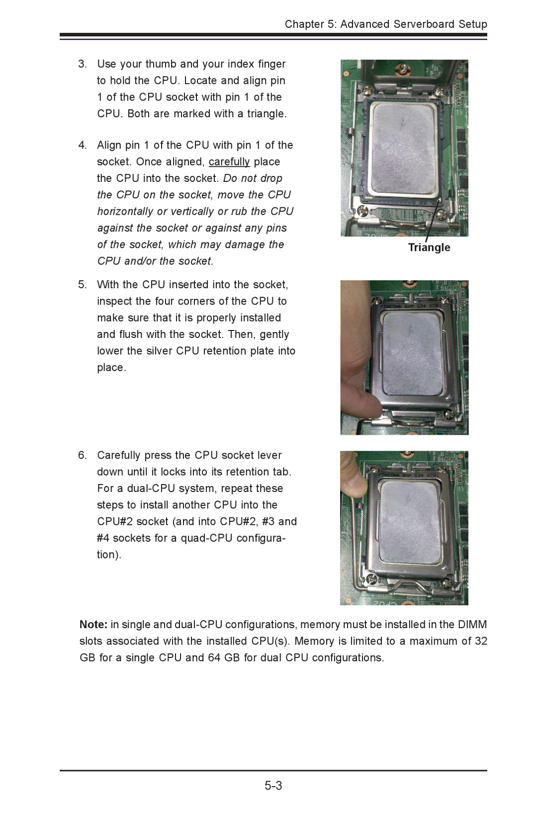 SUPER MICRO Computer 1022G-URF user manual Socket, which may damage 