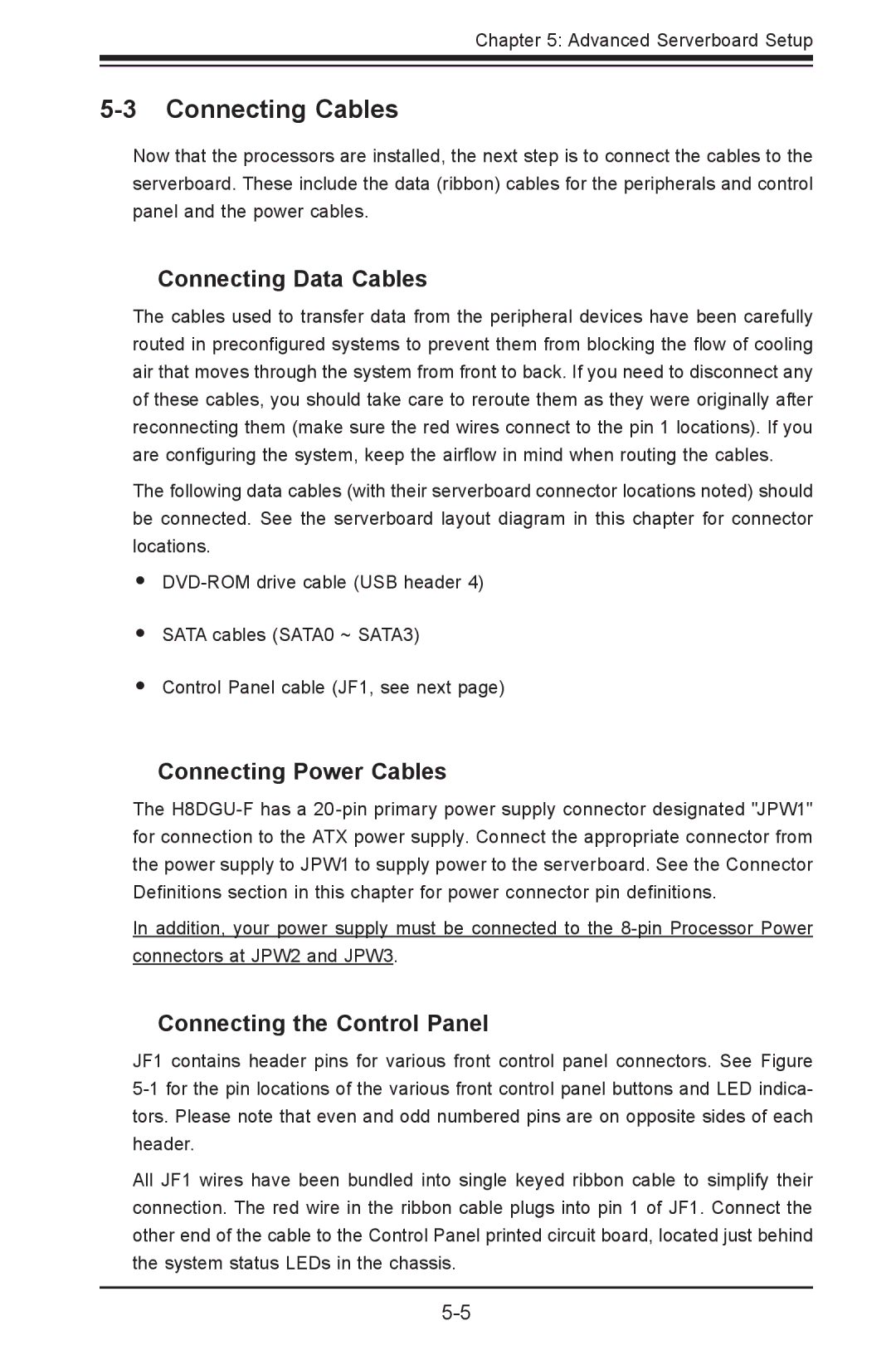 SUPER MICRO Computer 1022G-URF user manual Connecting Cables, Connecting Data Cables, Connecting Power Cables 