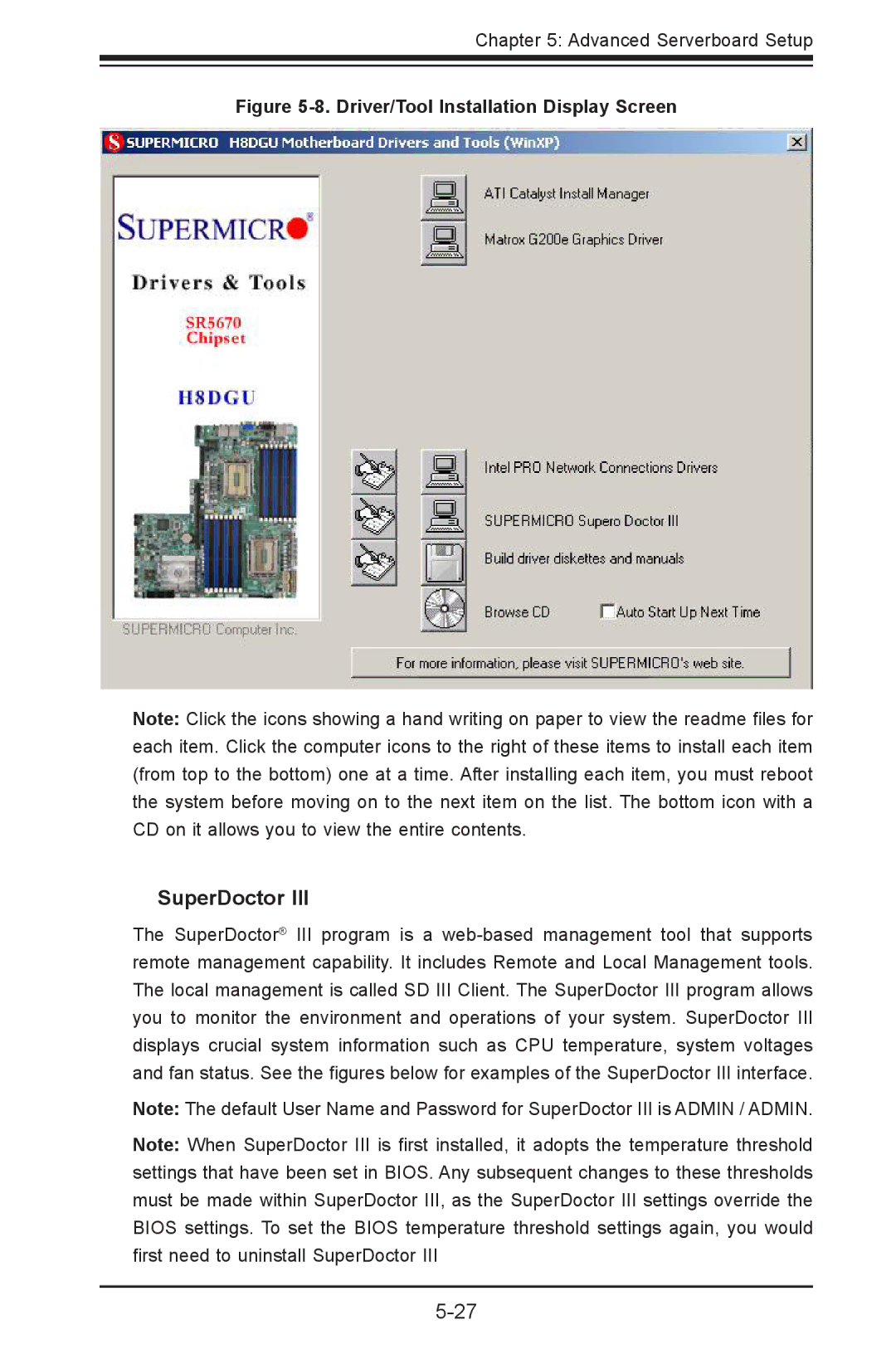 SUPER MICRO Computer 1022G-URF user manual SuperDoctor 