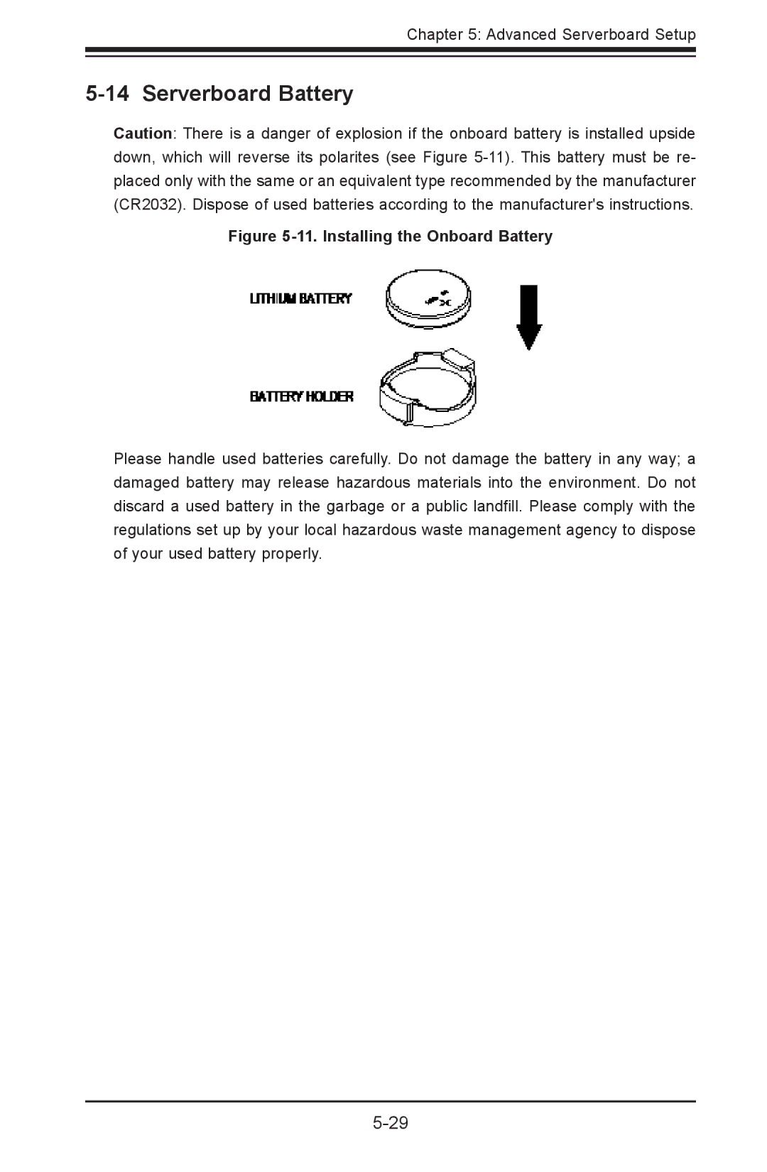 SUPER MICRO Computer 1022G-URF user manual Serverboard Battery, Installing the Onboard Battery 