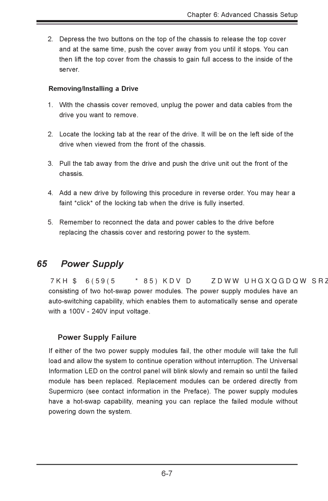 SUPER MICRO Computer 1022G-URF user manual Power Supply, Removing/Installing a Drive 