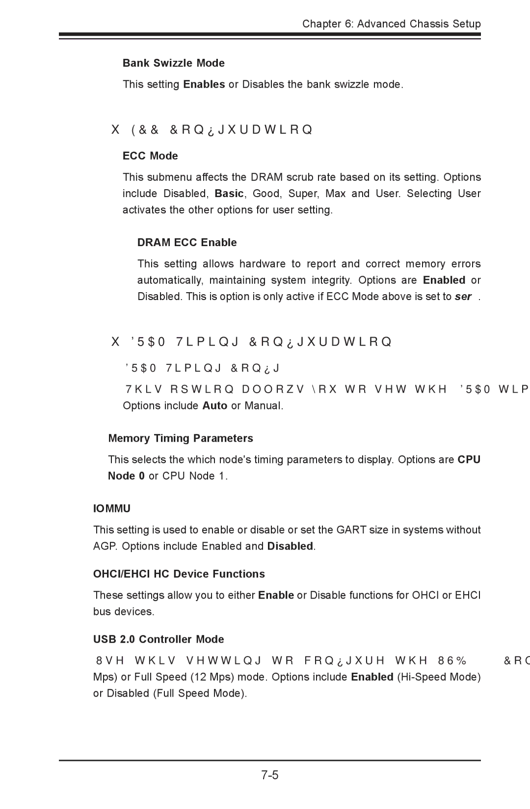 SUPER MICRO Computer 1022G-URF Bank Swizzle Mode, ECC Mode, Dram ECC Enable, Dram Timing Config, Memory Timing Parameters 