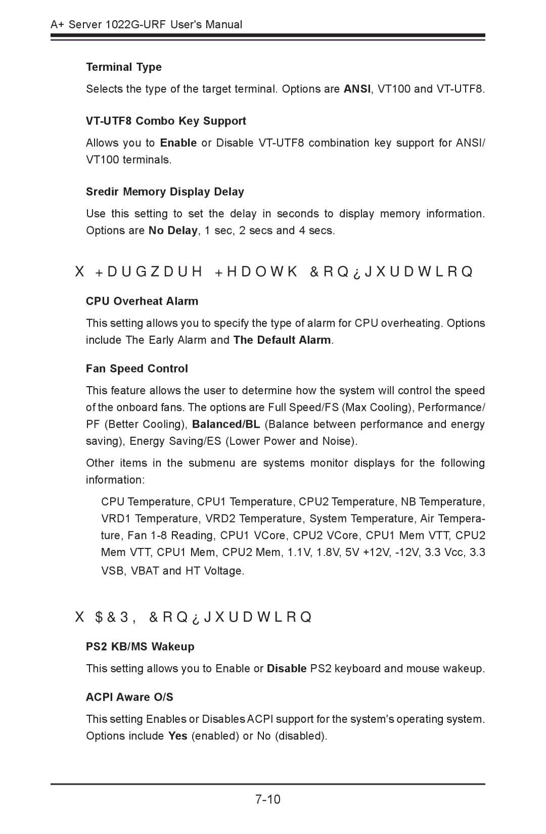 SUPER MICRO Computer 1022G-URF user manual  Hardware Health Configuration,  Acpi Configuration 