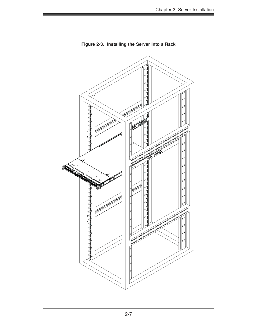 SUPER MICRO Computer 1.0a user manual Installing the Server into a Rack 