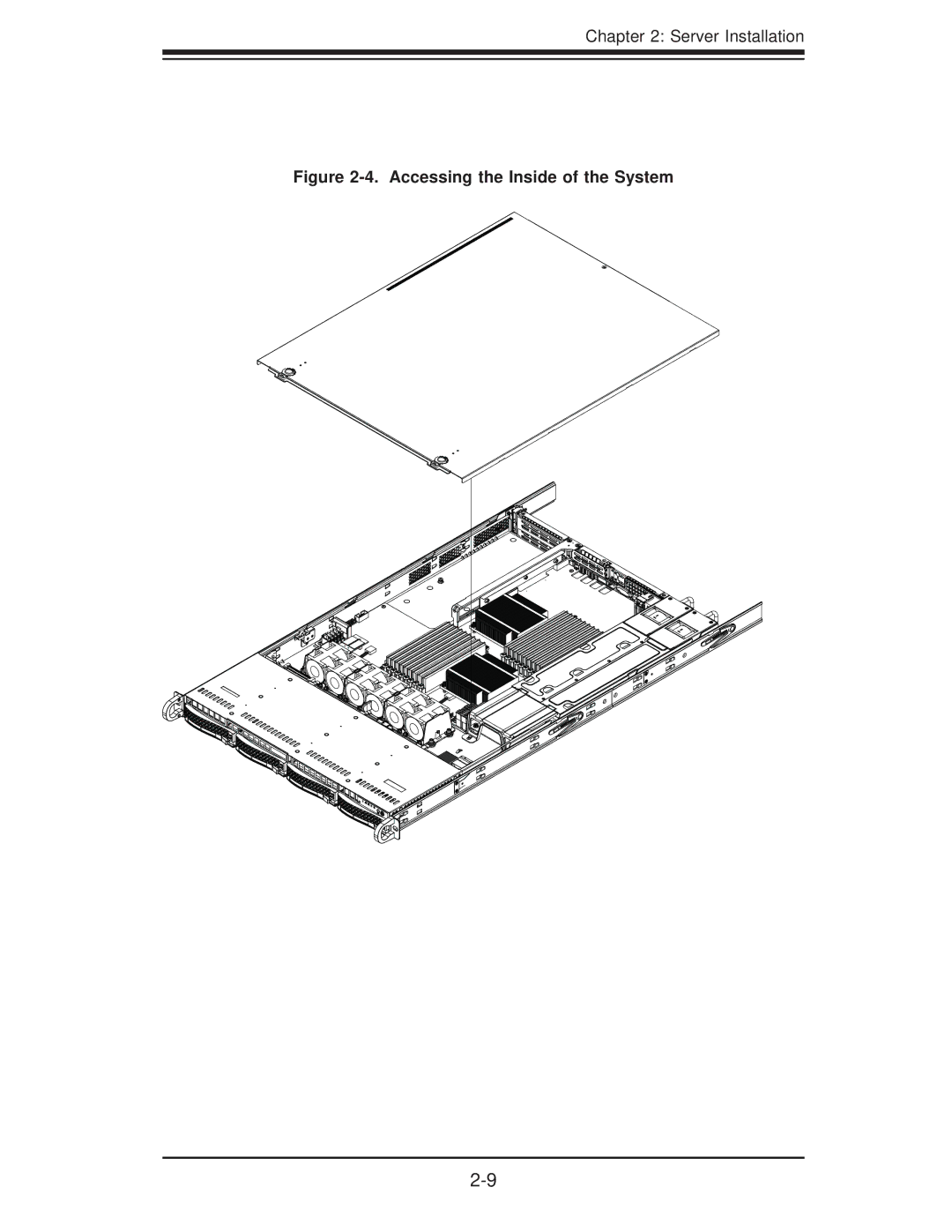 SUPER MICRO Computer 1.0a user manual Accessing the Inside of the System 