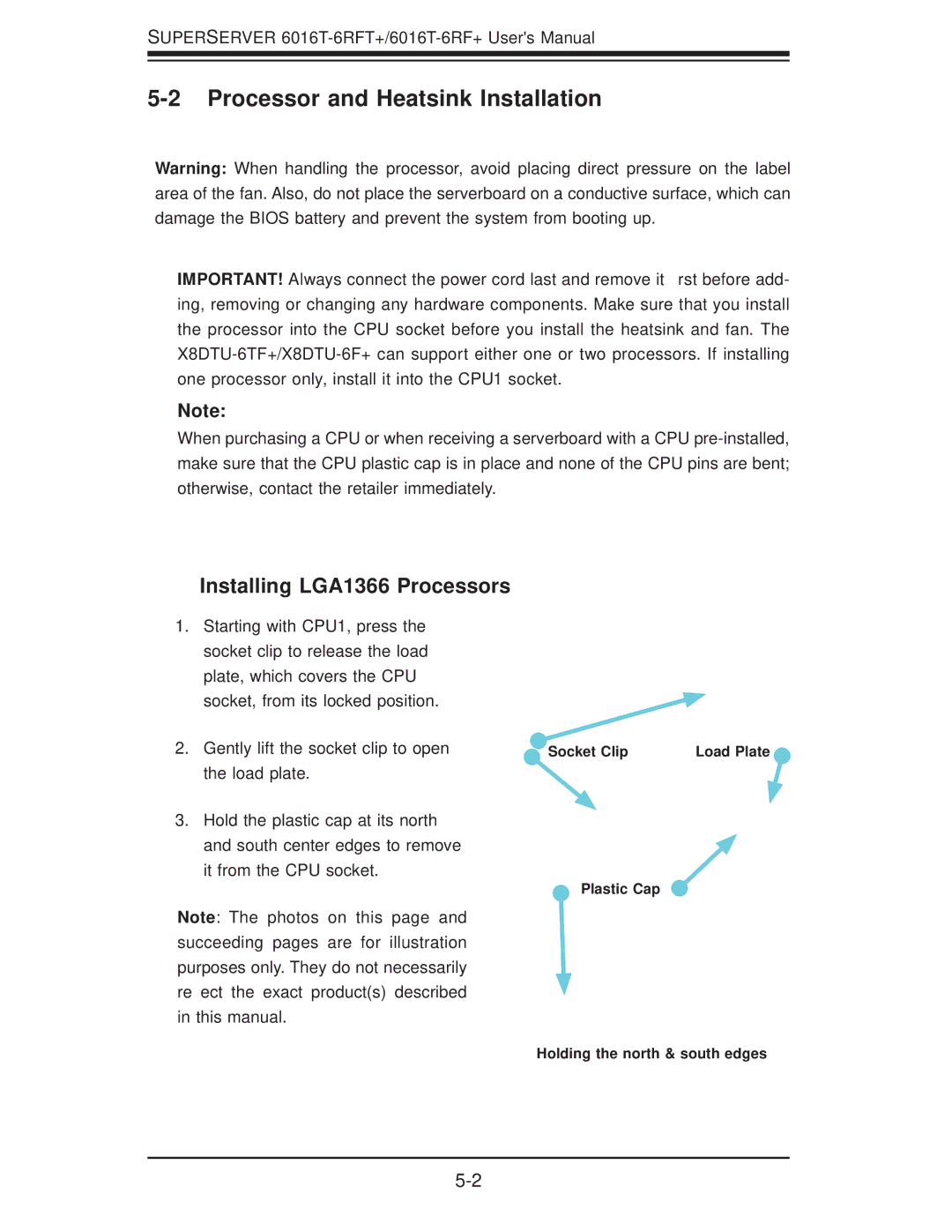 SUPER MICRO Computer 1.0a user manual Processor and Heatsink Installation, Installing LGA1366 Processors 