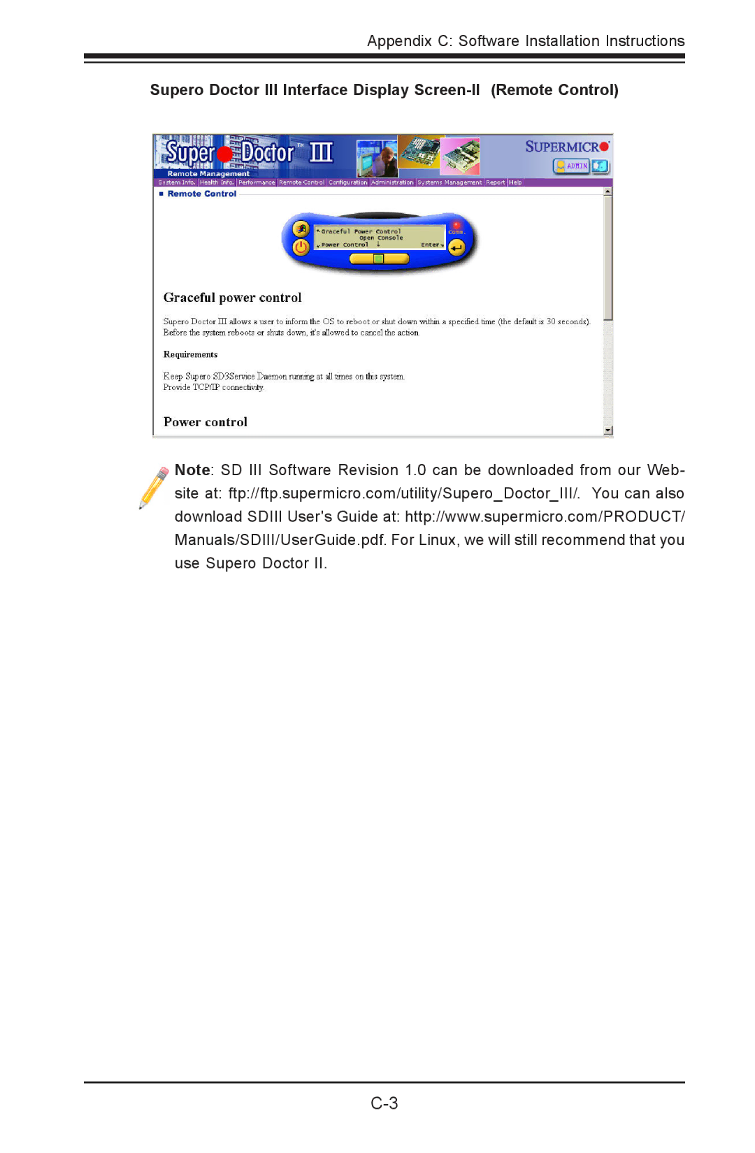 SUPER MICRO Computer 1.2b user manual Supero Doctor III Interface Display Screen-II Remote Control 