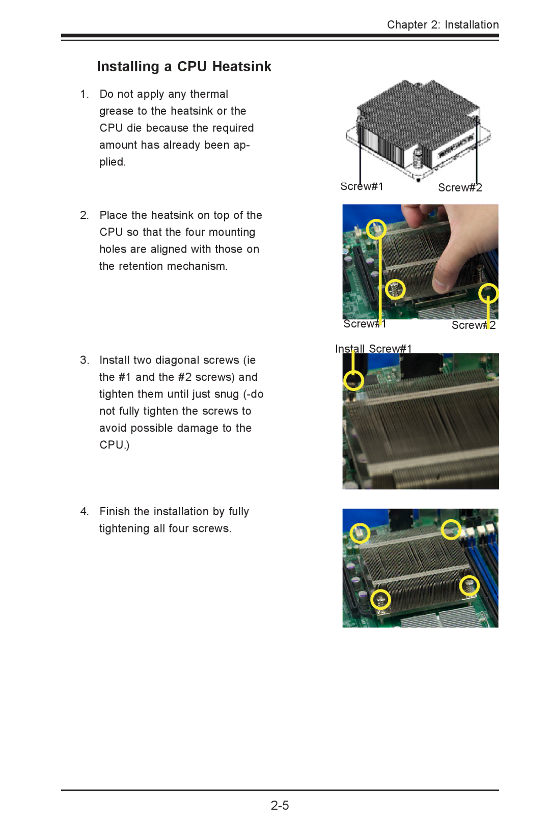 SUPER MICRO Computer 1.2b user manual Installing a CPU Heatsink 