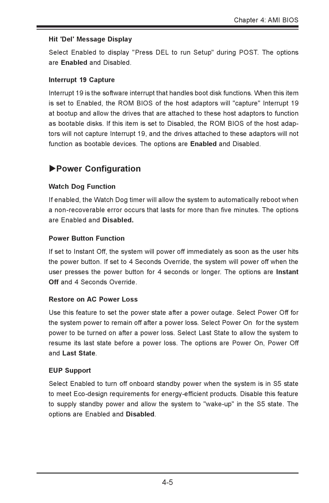 SUPER MICRO Computer 1.2b user manual Power Configuration 