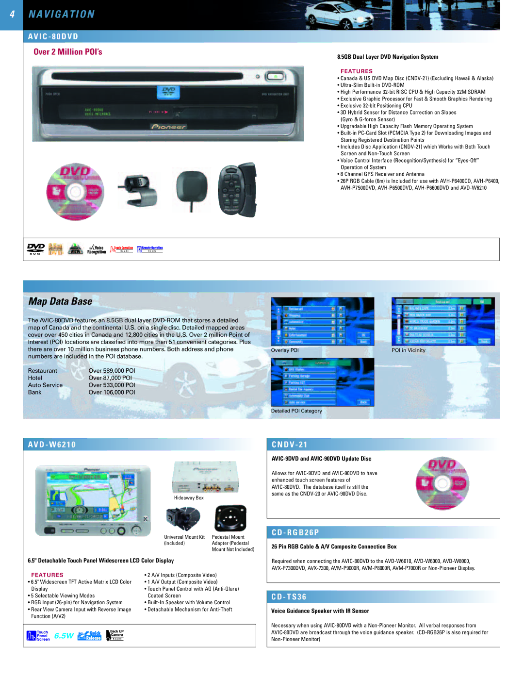 SUPER MICRO Computer 2004 manual A V I G a T I O N, Map Data Base 