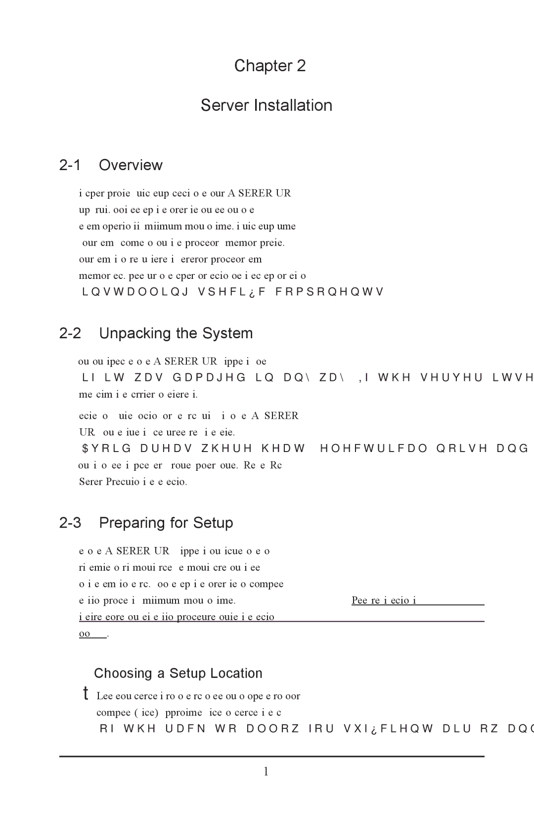 SUPER MICRO Computer 2022G-URF user manual Chapter Server Installation, Unpacking the System, Preparing for Setup 