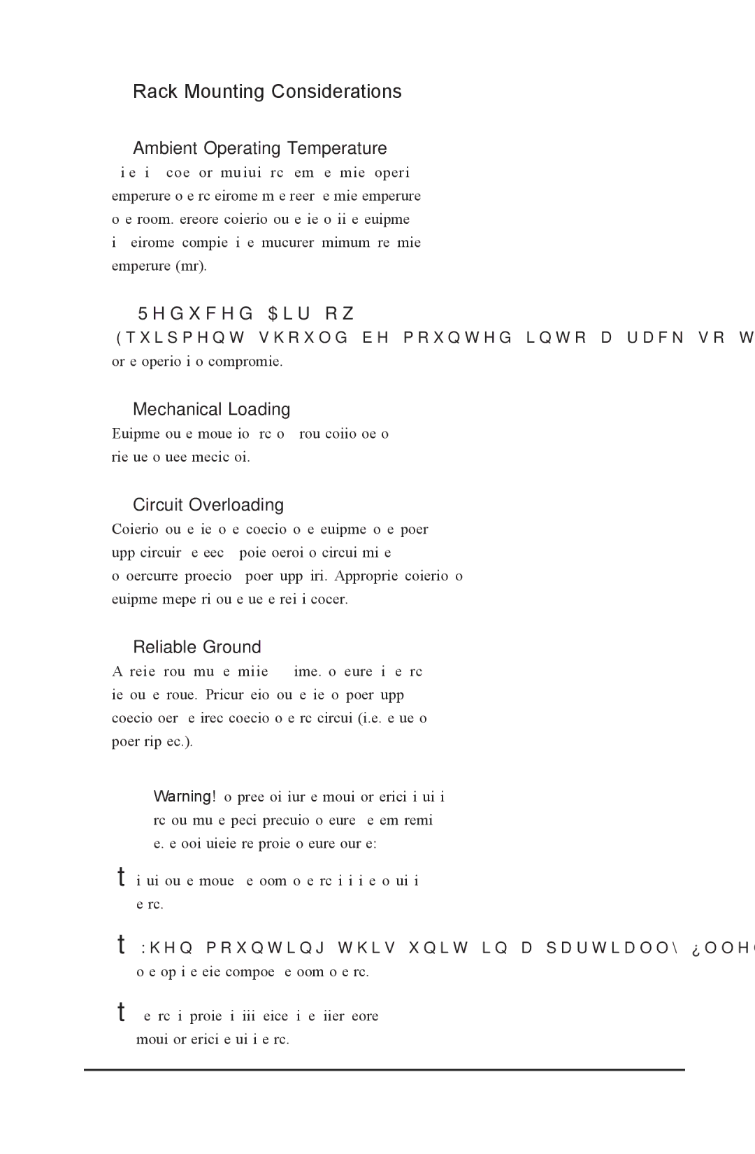 SUPER MICRO Computer 2022G-URF user manual Rack Mounting Considerations, Ambient Operating Temperature 