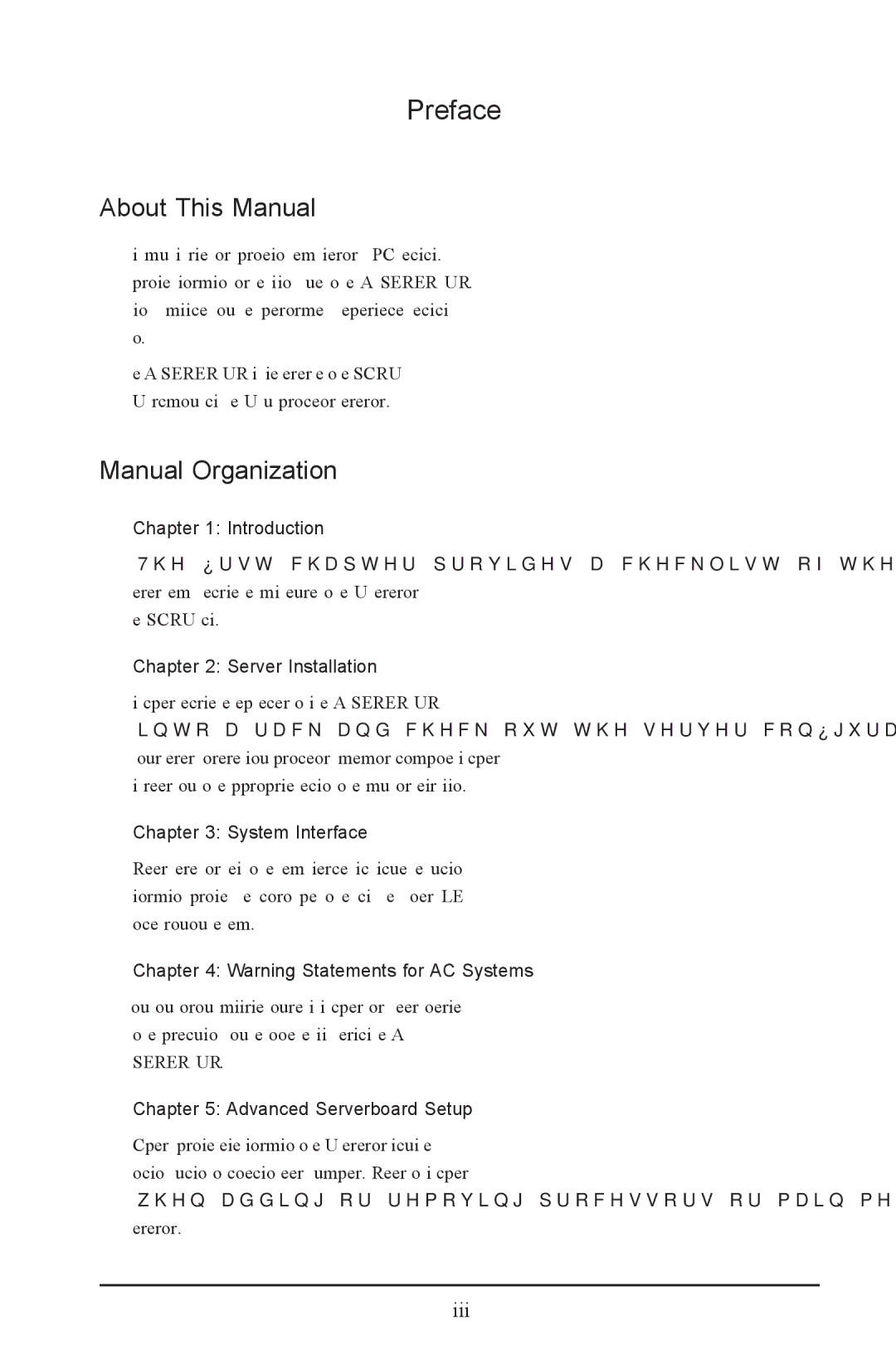 SUPER MICRO Computer 2022G-URF user manual Preface, About This Manual, Manual Organization 