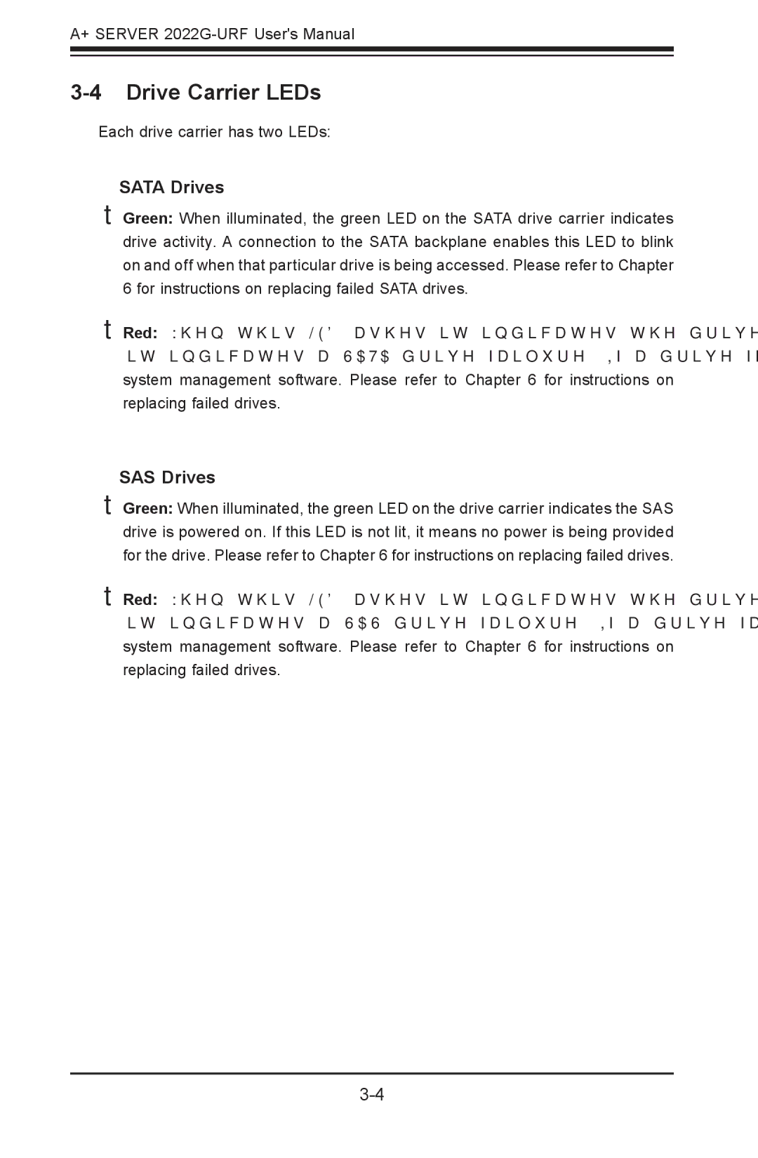 SUPER MICRO Computer 2022G-URF user manual Drive Carrier LEDs, Sata Drives 